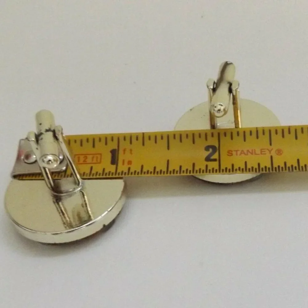 Vintage Brown White Wood with Resin Statement Basketball Cufflinks